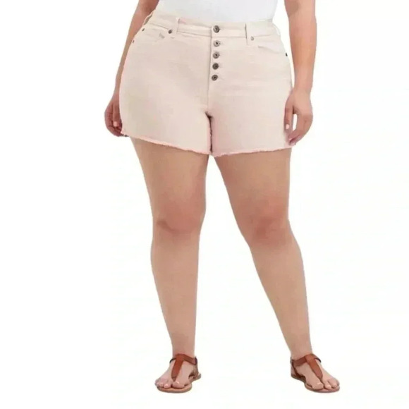 Torrid Womens 5 Inch Vintage Stretch High-rise Shorts  Denim Plus Size 22 Pink - Picture 1 of 13